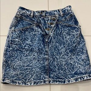 Vintage Blue Acid Wash Pencil Skirt high waisted